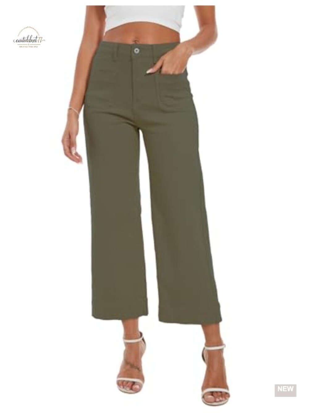Wide Leg Cropped Jeans High Waisted Flare Stretchy Baggy Denim Pants